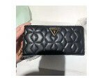[S] GUESS ELENIA SLG QUILTED LARGE ZIP AROUND WALLET,BLACK, 190231673026 (SGU360)