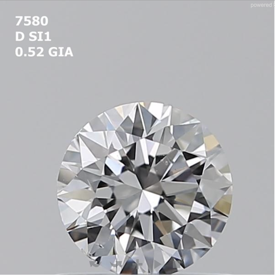 Round 0.52ct E SI2 EX EX EX N