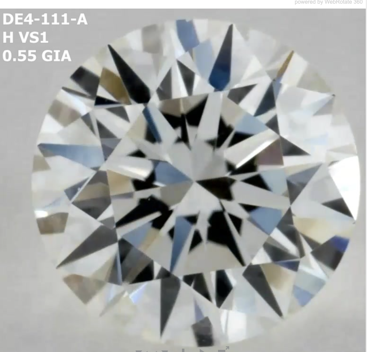 Round 0.55ct H VVS1 EX EX EX N