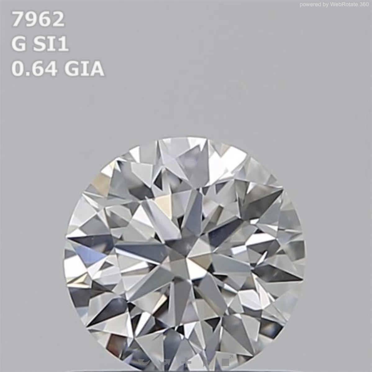 Round 0.64ct G SI1 EX EX EX N