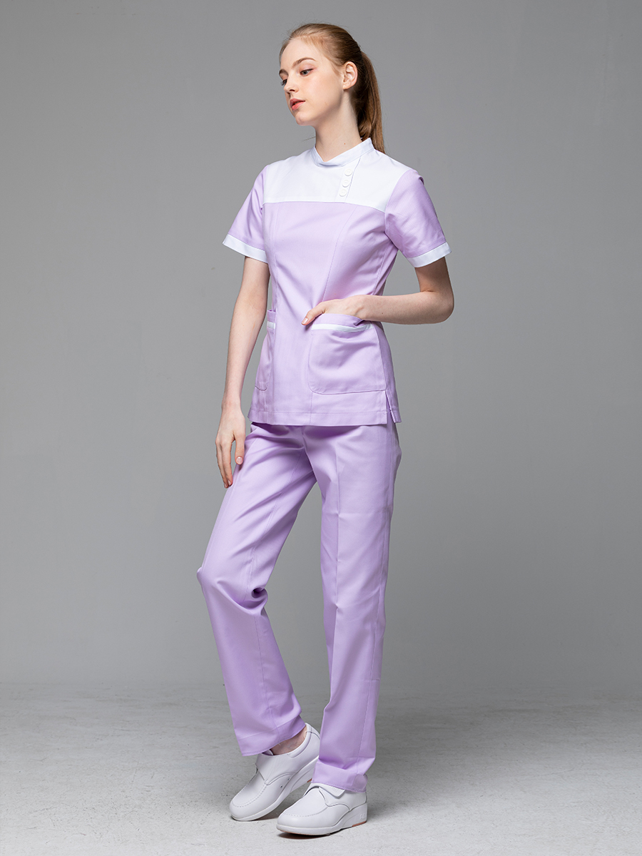 【 B220-C0  出清款 】女護理褲裝-B立挺布-丁香紫
