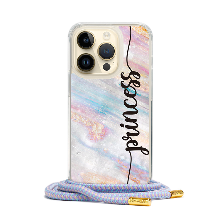 女神粉彩大理石 - (客製化) iPhone透明掛繩手機殼