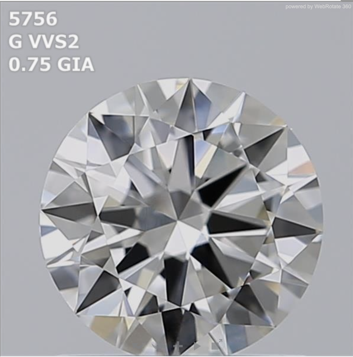 Round 0.75ct G VVS2 EX EX EX N