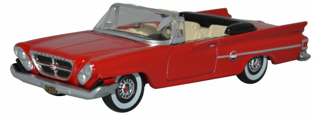 Oxford 87CC61001 HO規 Chrysler 300 Convertible Open 1961 Mardi Gras Red 克萊斯勒敞篷車.紅