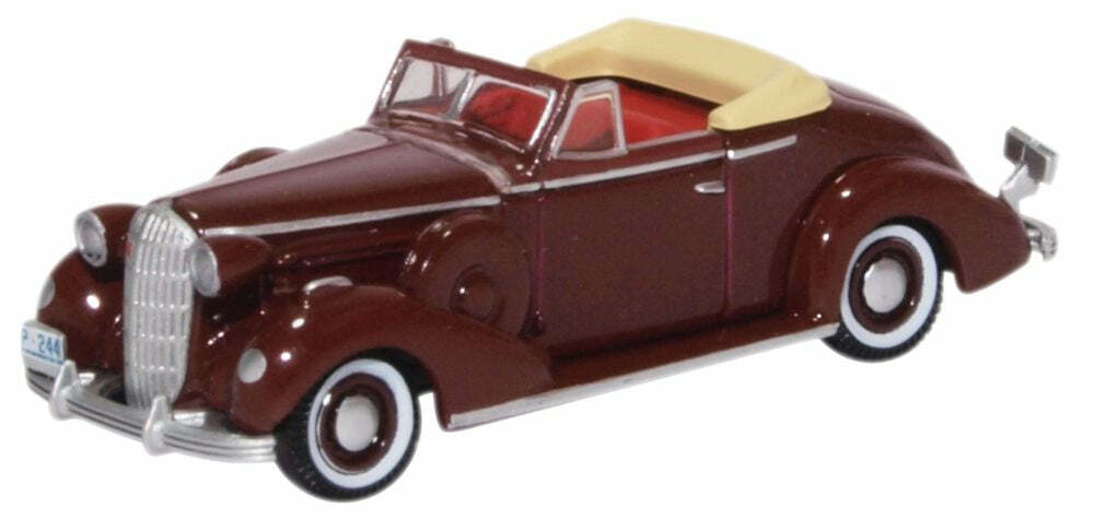 Oxford 87BS36003 HO規 Buick Special Convertible Coupe 1936 Cardinal Maroon 別克敞篷車.紅棕