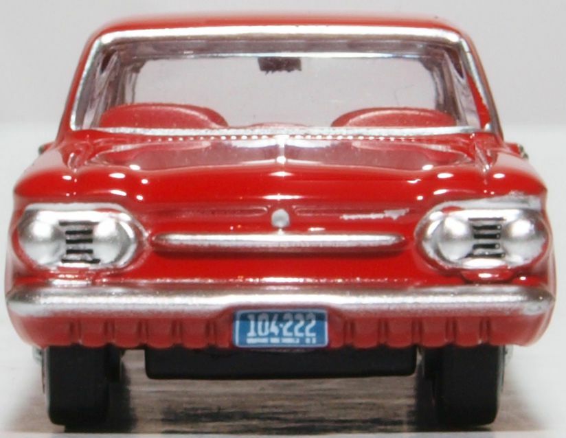 Oxford 87CH63002 HO規 Chevrolet Corvair Coupe 1963 Riverside Red 雪佛蘭汽車.紅