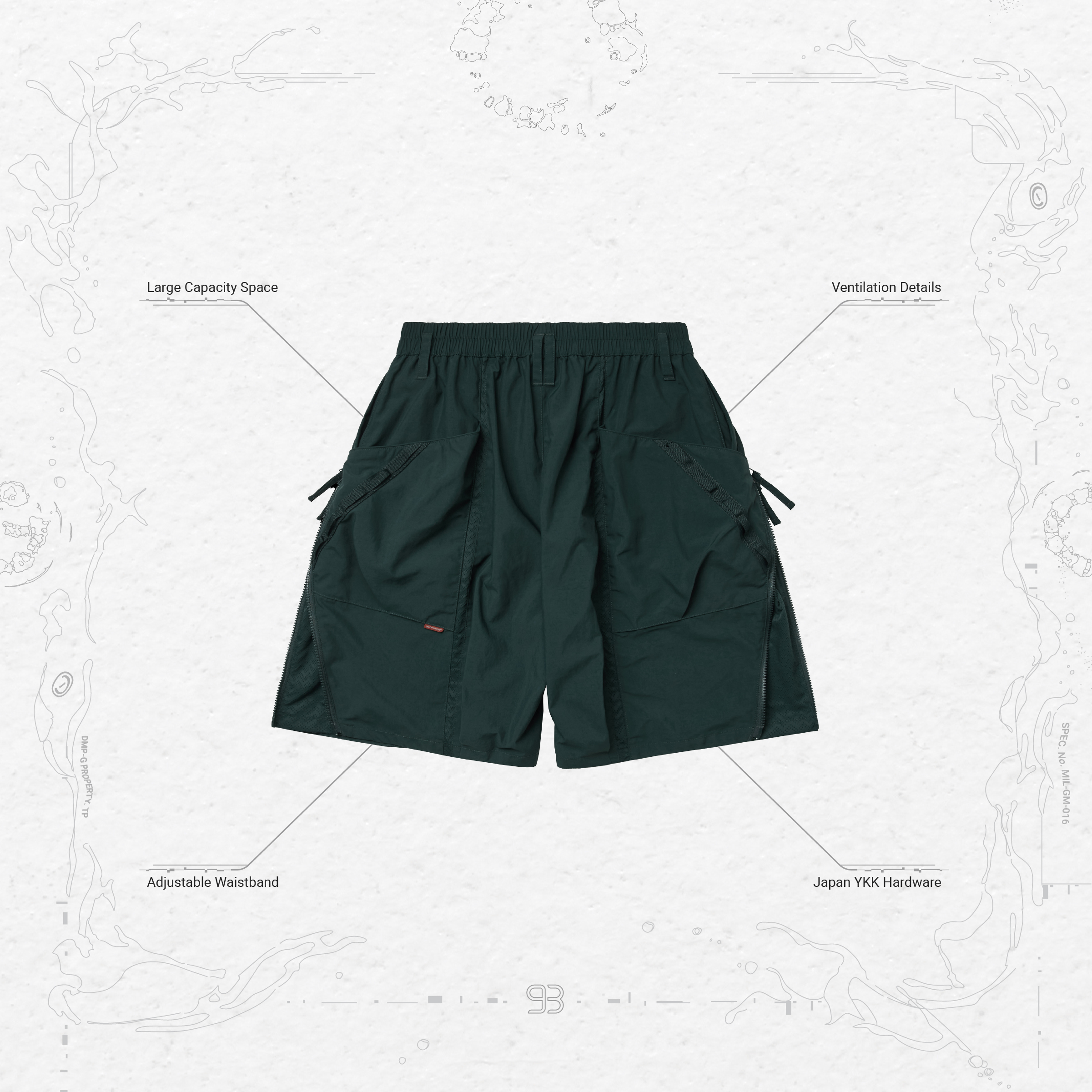 パンツ GOOPiMADE SOFTBOX Zipper Utility Shorts SR-1L” SOFTBOX Zipper Utility Shorts - Dark-Green