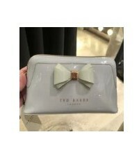 [S] TED BAKER 152913 WXG-AIMEE CURVED BOW MAKE UP BAG,LIGHT GREY, 5057542705653 (ST36)