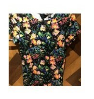 [S] TED BAKER SKETCHY MAGNOLIA PRINTED FITTED TEE,BLACK, 271066WMB-MIRELAH-BLACK (ST80)