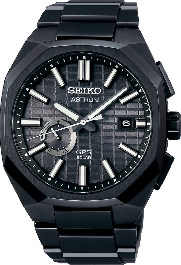 萬年鐘錶 - SEIKO ASTRON  全黑八角鈦金屬GPS太陽能衛星對時男錶  SSJ015J1 / 3X62  錶徑41.2MM