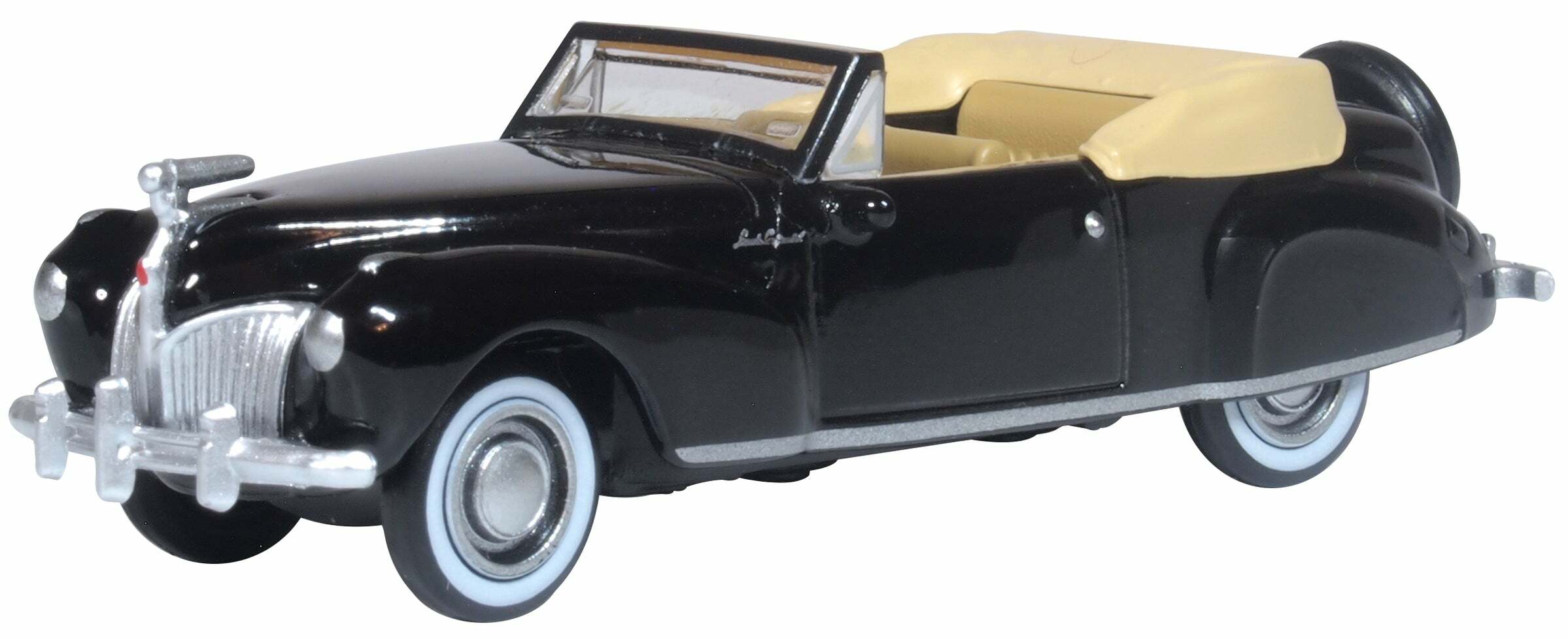 Oxford 87LC41006 HO規 Lincoln Continental 1941 Black and Tan 林肯敞篷車.黑