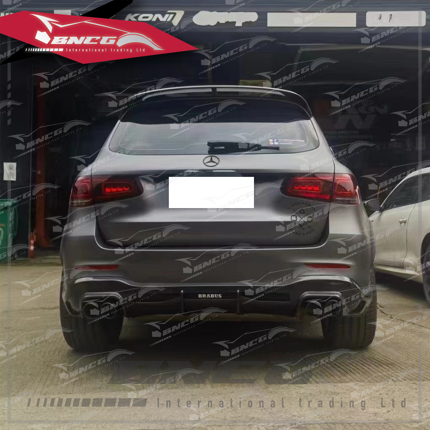 賓士Benz GLC Class X253 改裝 卡夢 碳纖維 外觀件 空力套件 Brabus款 後下巴 後導流 頂翼