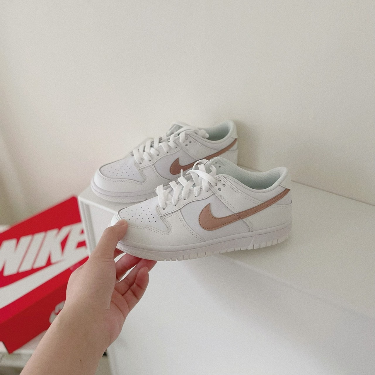 Nike Dunk Low White Pink 白粉玫瑰金 女神款 DH9765-100