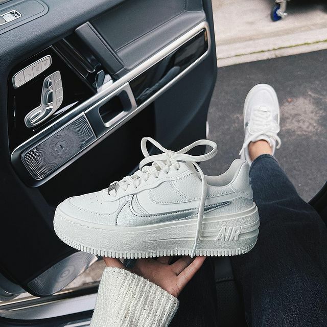 Nike Air Force 1 PLT.AF.ORM 白銀 白色 白鞋 厚底 增高 AF1 DJ9946-101