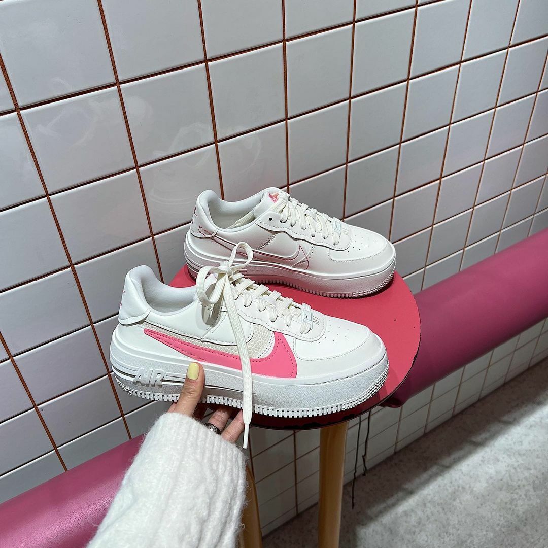 Nike Air Force 1 PLT.AF.ORM 櫻花 粉色 白色 白鞋 厚底 增高 AF1 DJ9946-105