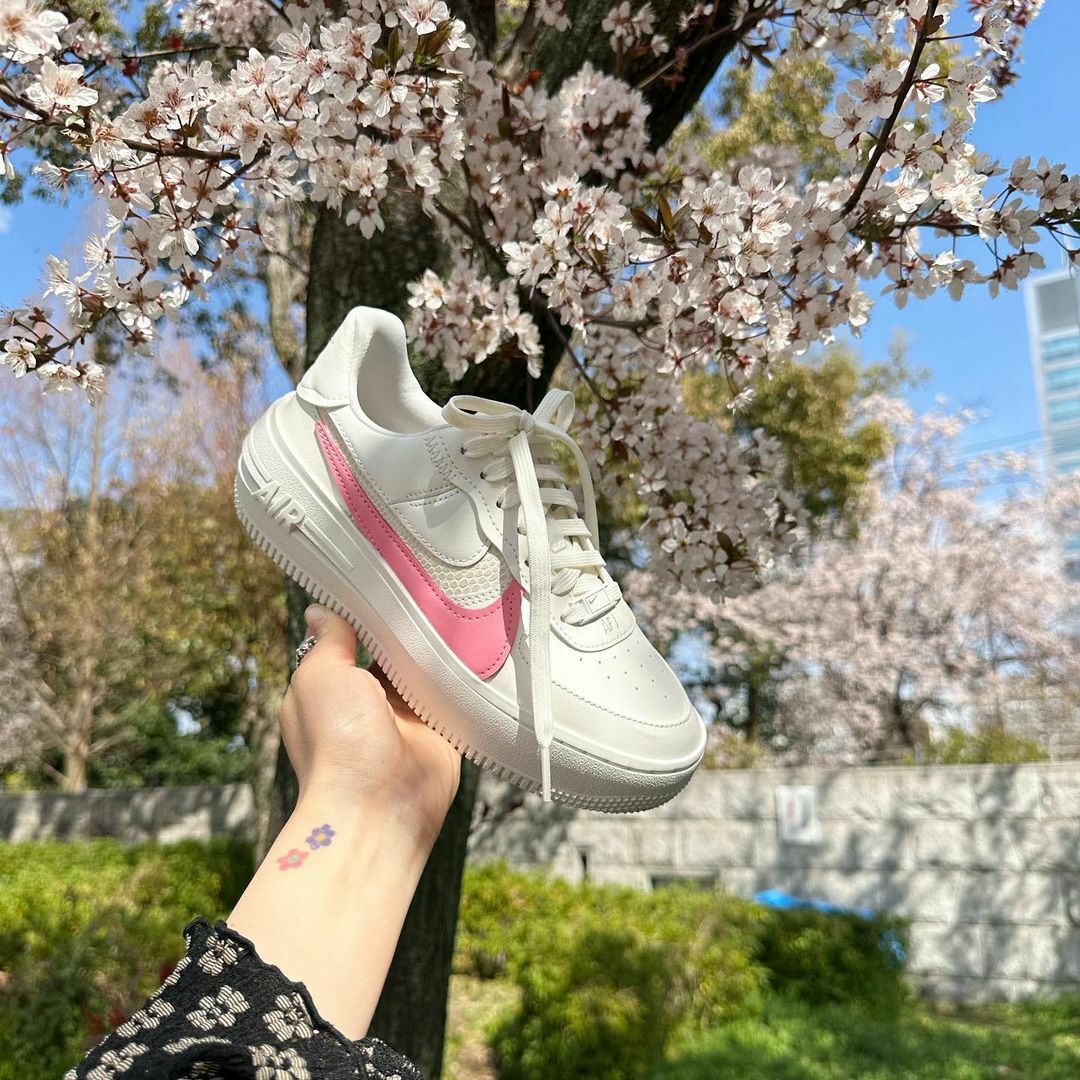 Nike Air Force 1 PLT.AF.ORM 櫻花 粉色 白色 白鞋 厚底 增高 AF1 DJ9946-105