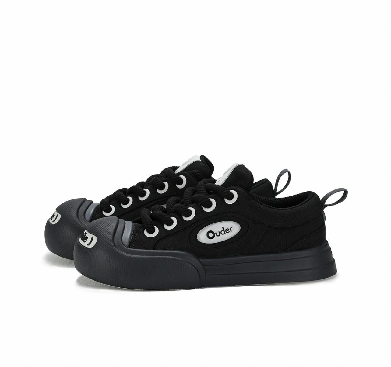 代購 Ouder "Smiler" 開口笑系列 復古潮流 休閒大頭厚底 帆布鞋 黑 MAY-
