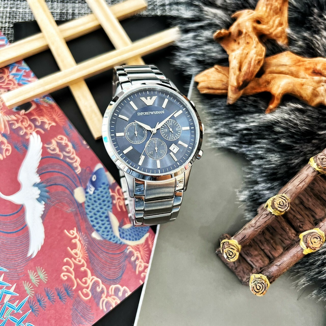 【EMPORIO ARMANI 亞曼尼】時尚計時腕錶 AR2448  43 mm 現代鐘錶