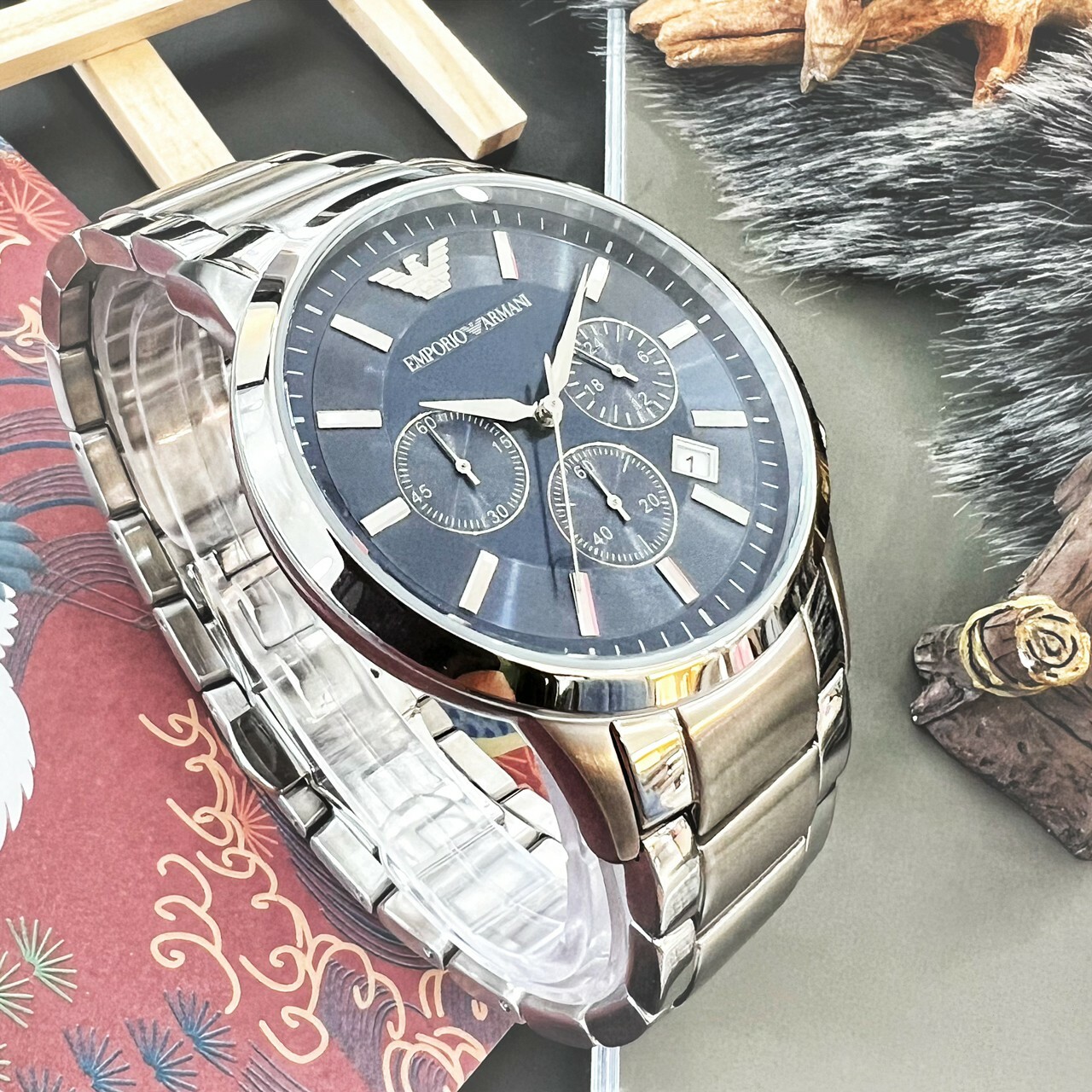 【EMPORIO ARMANI 亞曼尼】時尚計時腕錶 AR2448  43 mm 現代鐘錶