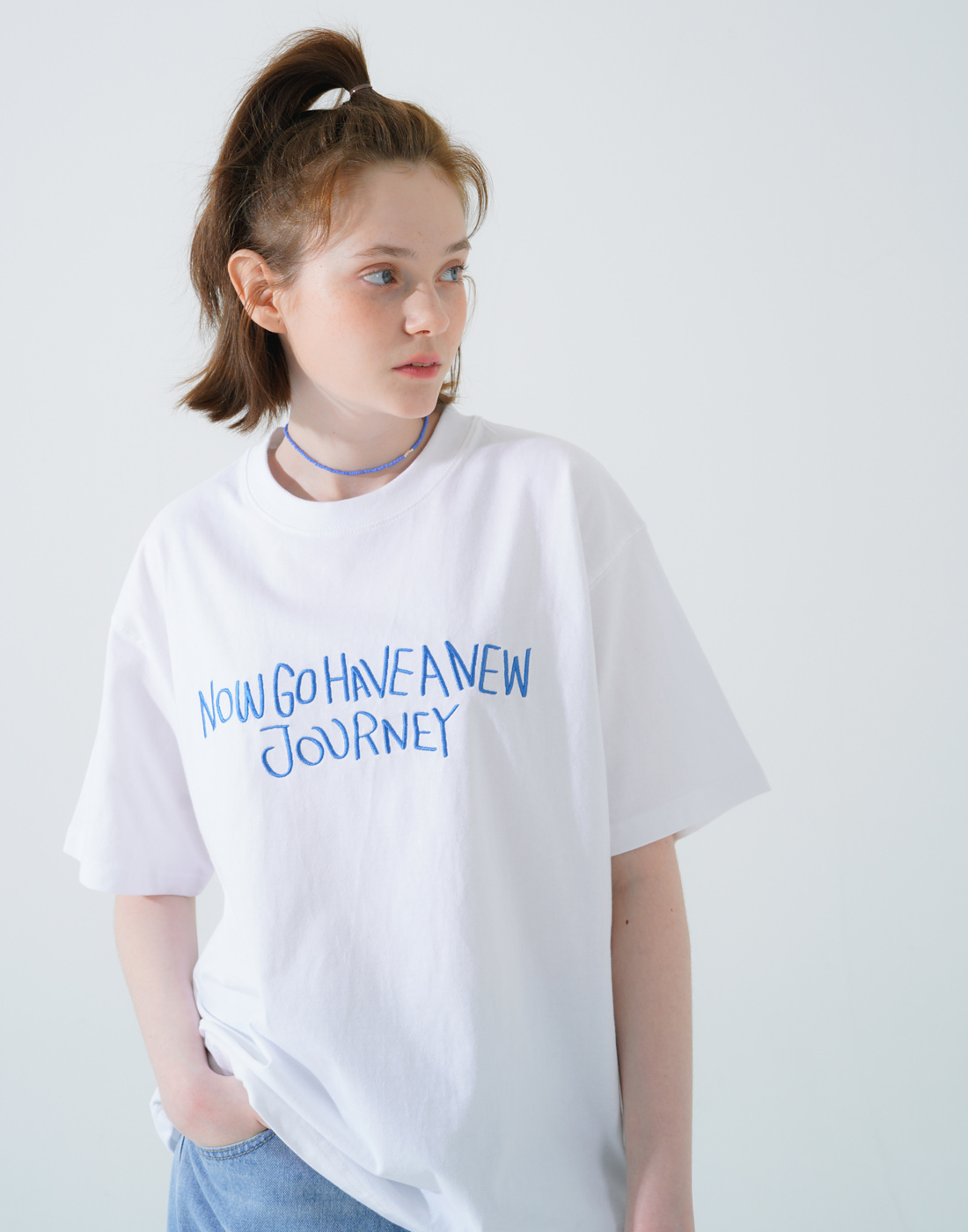 <預購> 韓國Wv project 電繡英字新旅程純棉短T