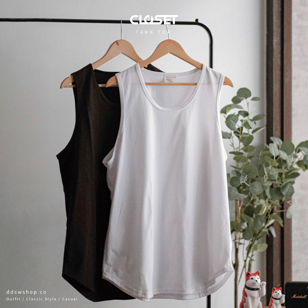 "現貨" D.CLOSET 背心 圓弧下擺內搭背心 黑色 白色 22111