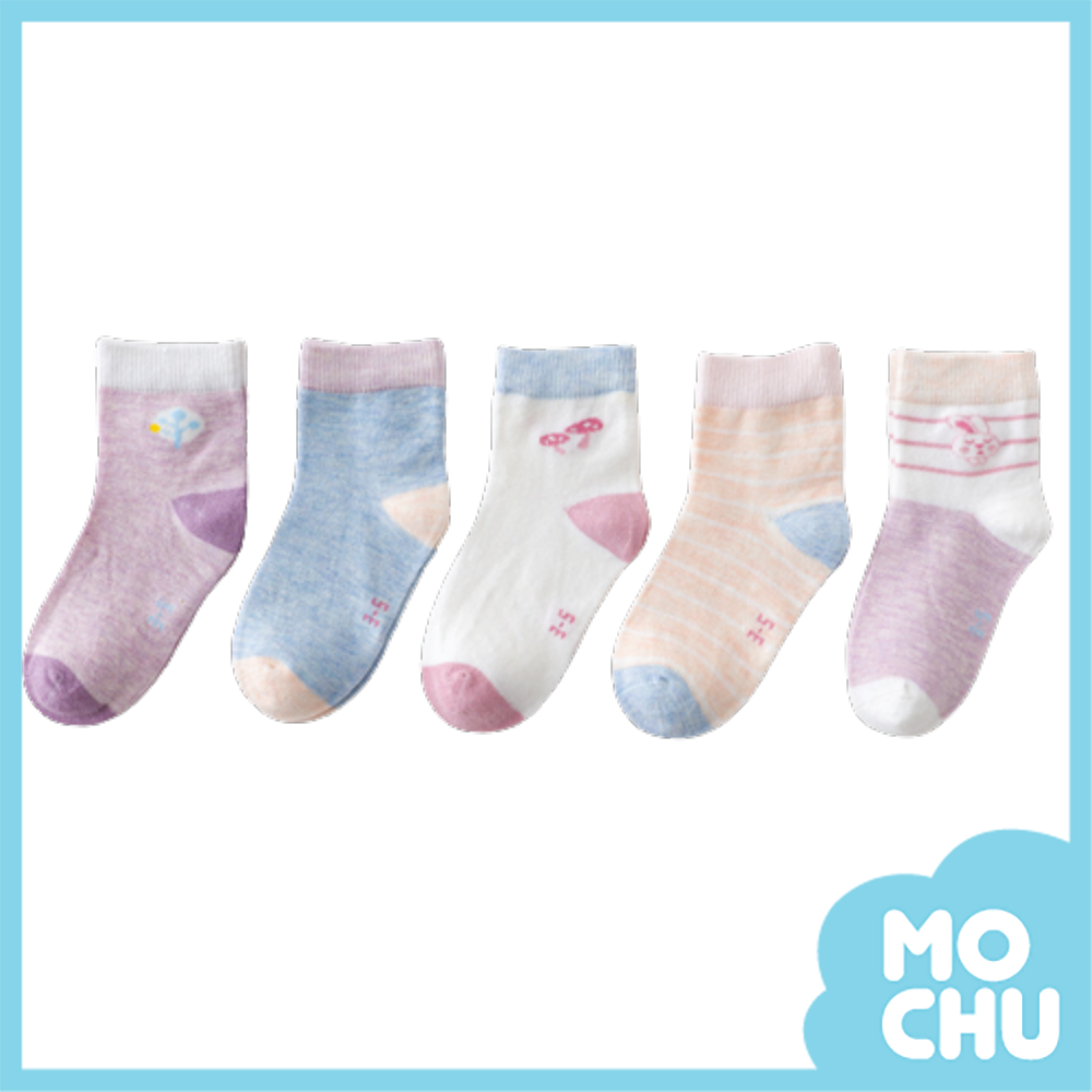 小小蘑菇短襪五入組