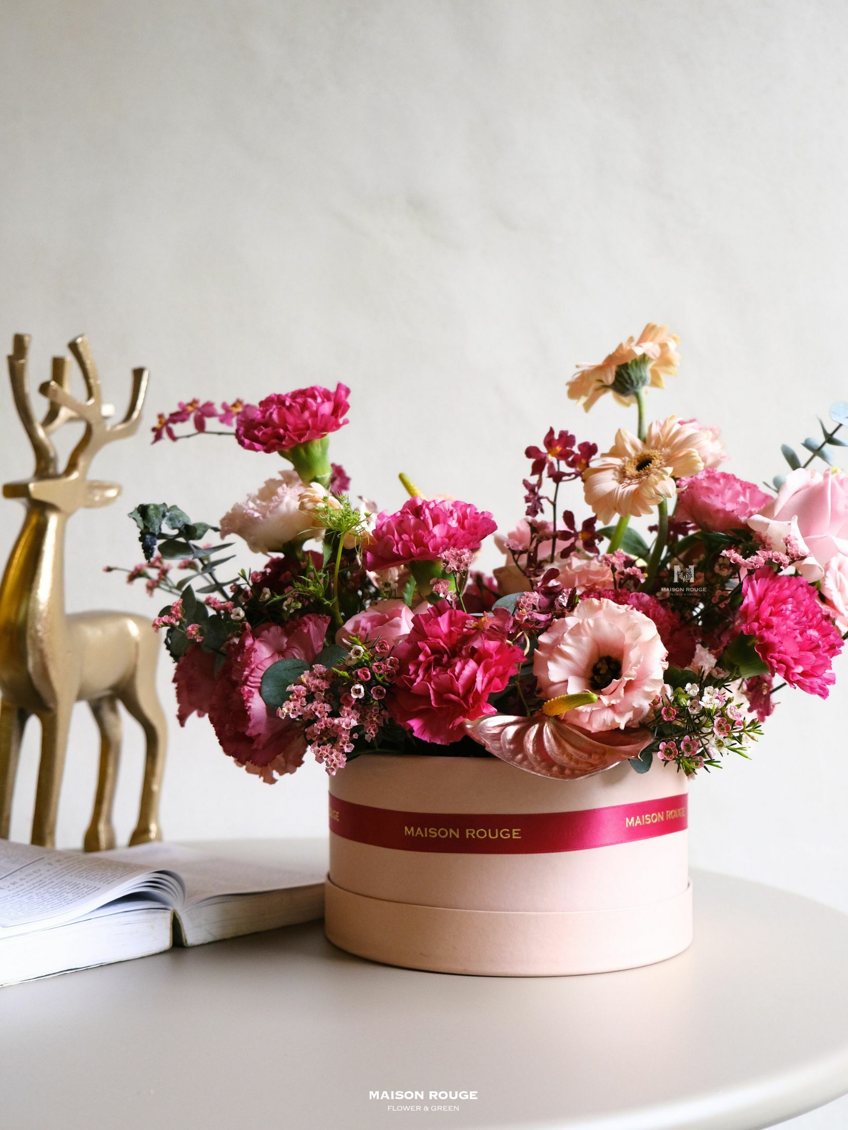 貳樓有花・魅力洋紅桌花款