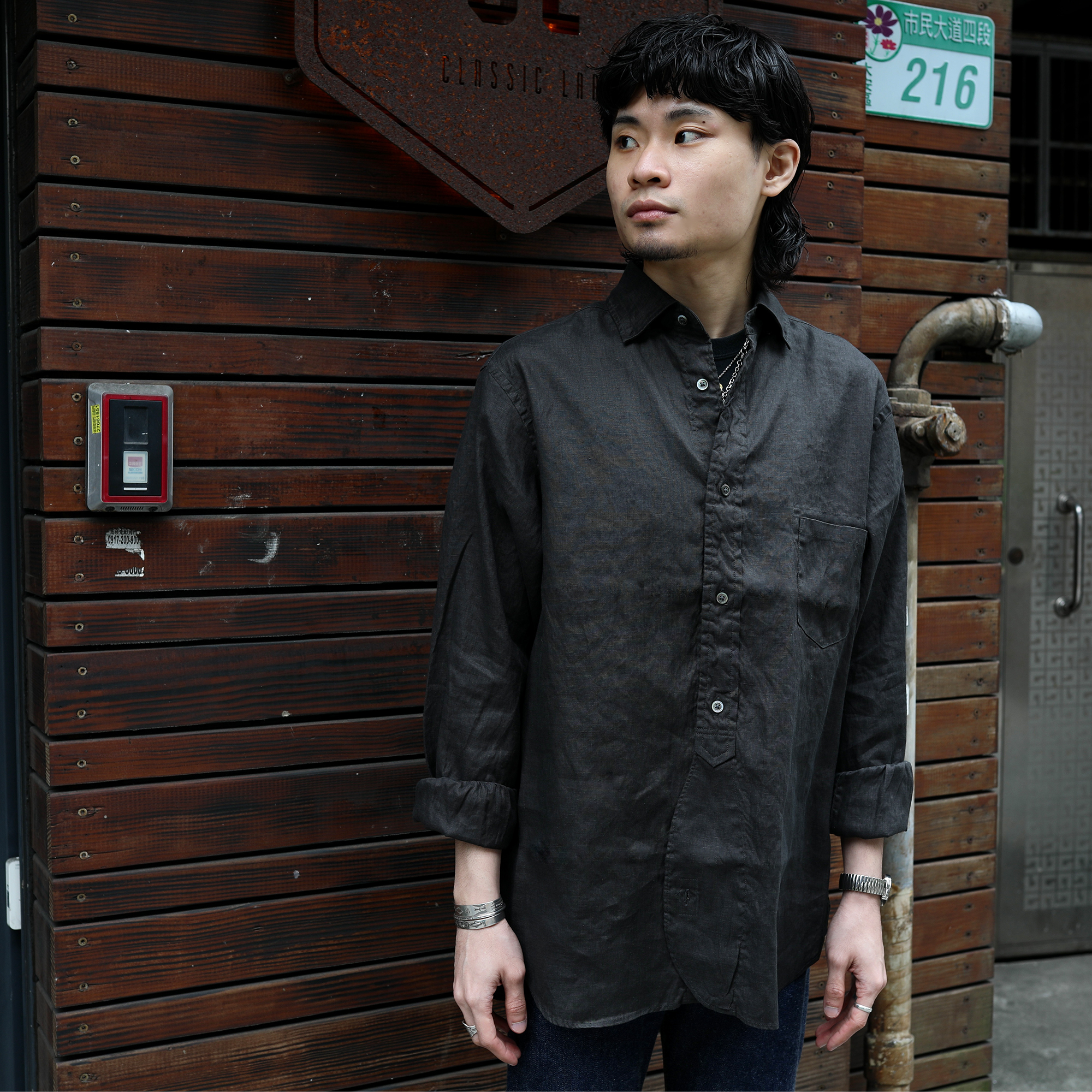 NIGEL CABOURN 23SS B/O Shirt Type2 Hemp-