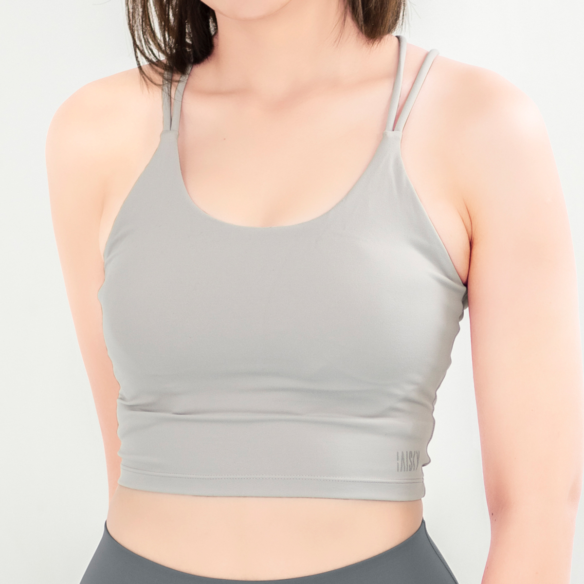 工字交叉細肩美背運動內衣 銀灰