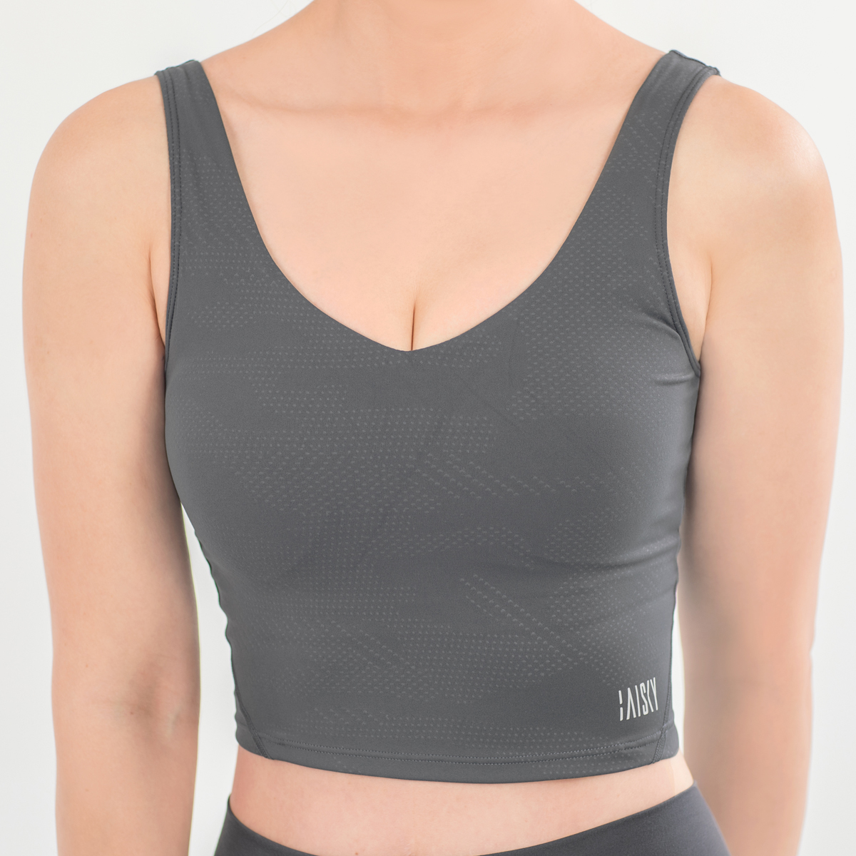 女款微V簡約運動內衣 沉穩灰