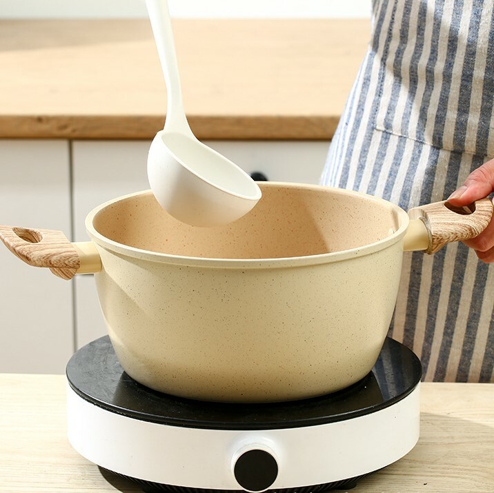 《2157》日式米黃雙耳含蓋湯鍋