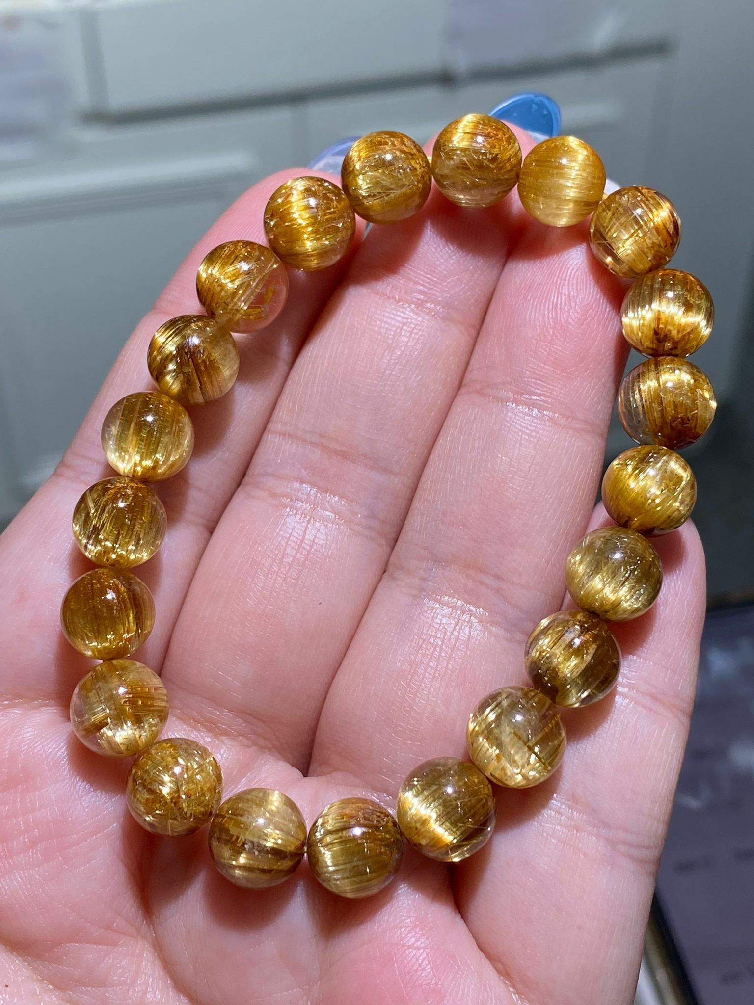 9-9.3mm 頂級貓眼金鈦晶(雞蛋黃)