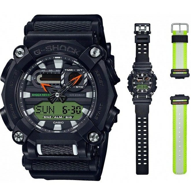 Casio G-Shock GA-900E-1A3 附加反光布錶帶 手錶 (香港行貨)