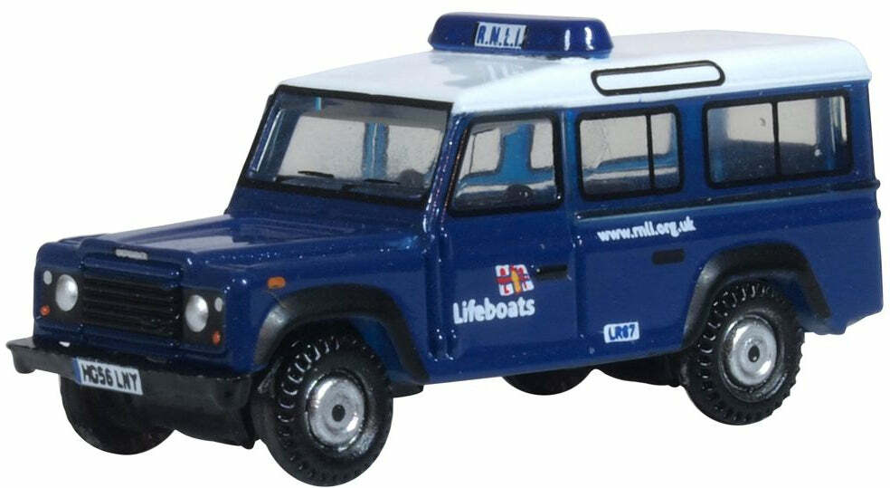 Oxford NDEF014 1:148 RNLI Land Rover Defender Station Wagon 救生艇支援車.藍白