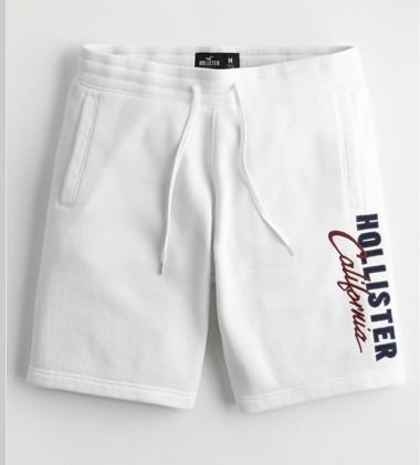 Hollister 海鷗 側邊電繡直排字母 棉褲 短褲