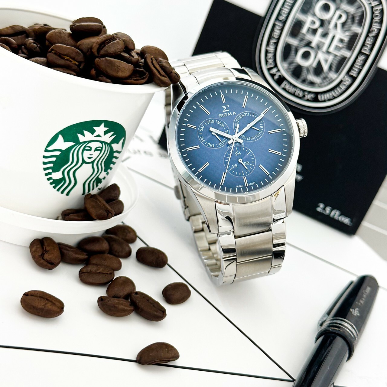 【SIGMA】準確時刻時尚藍面腕錶 9815M-13 41mm 現代鐘錶