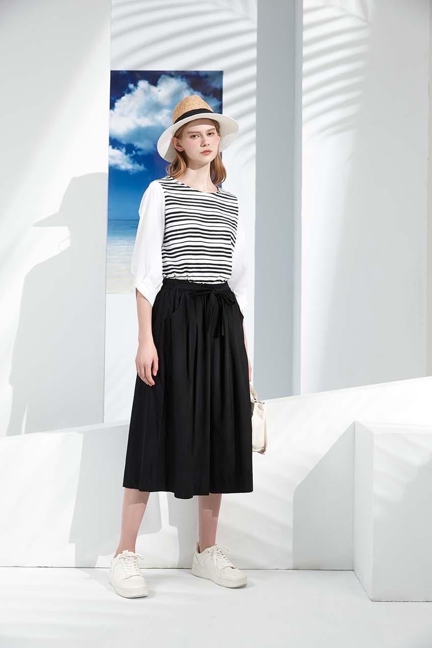 OL優雅知性有機棉條紋上衣S6051