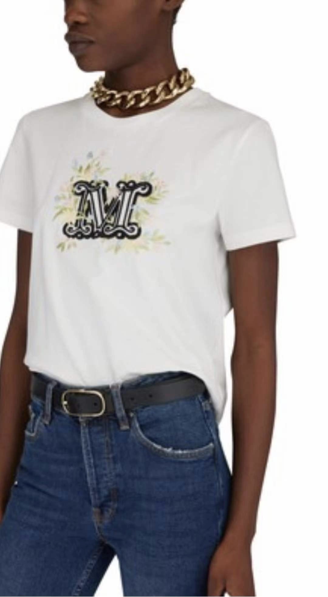 MaxMara 白色logo Tee -M