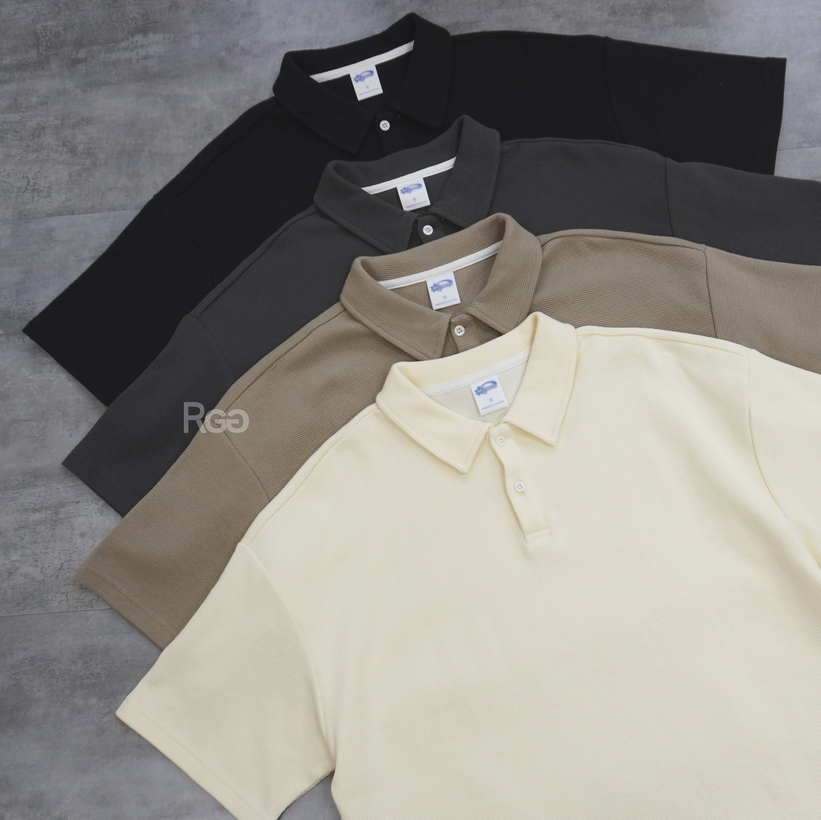 華夫格 Polo衫 短褲 套裝