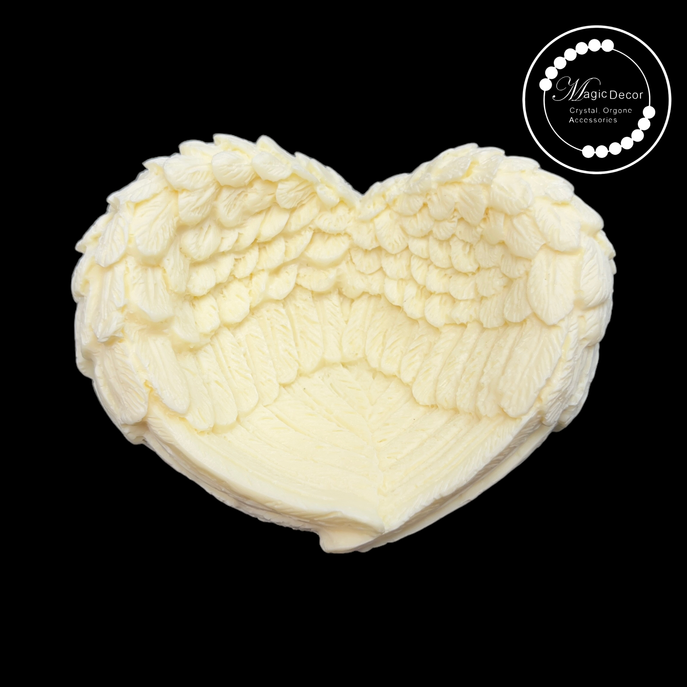 巴西象牙果愛心翅膀雕刻擺件