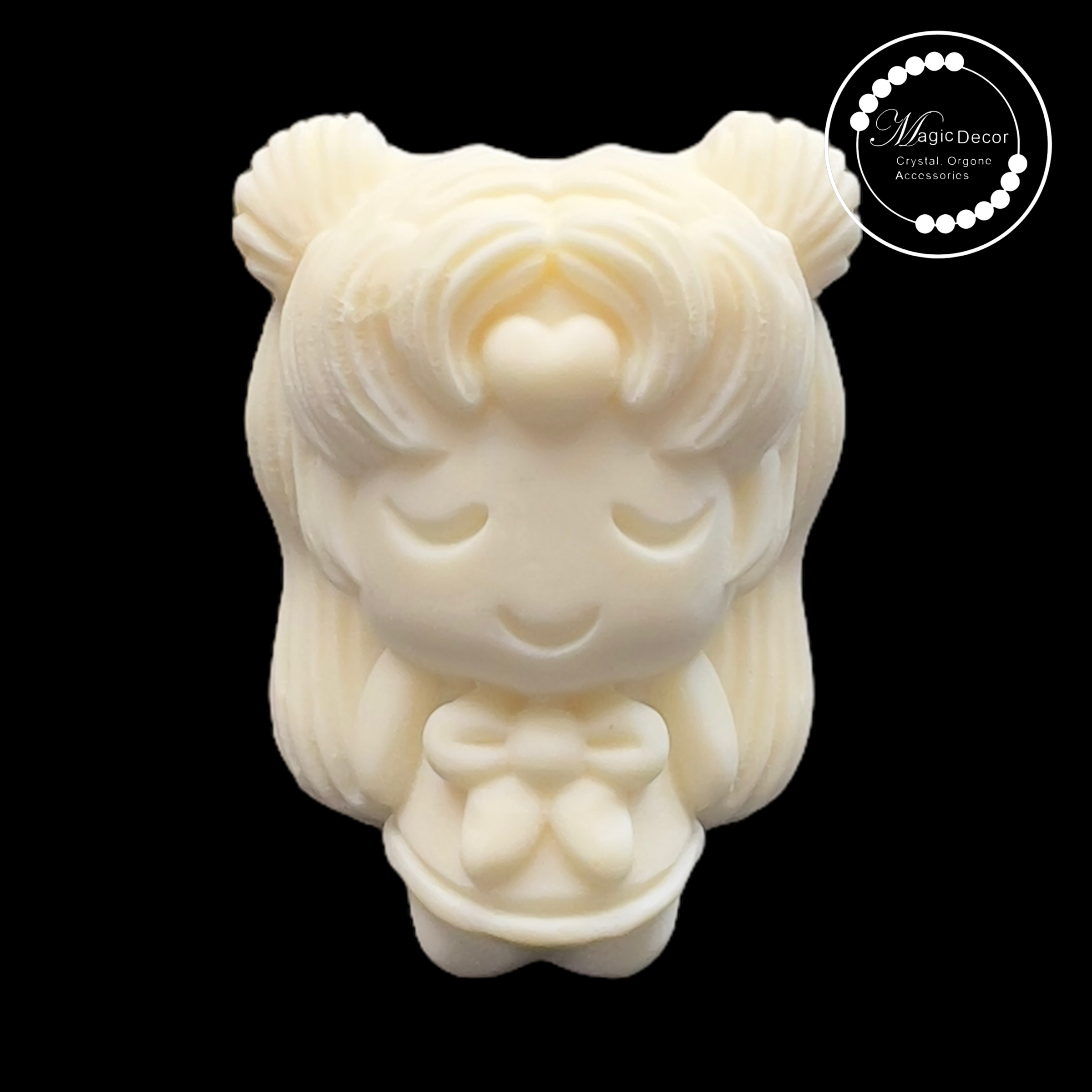 象牙果孖辮少女擺件