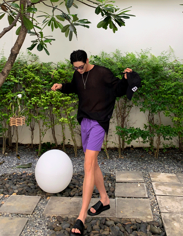 透視寬鬆針織衫上衣