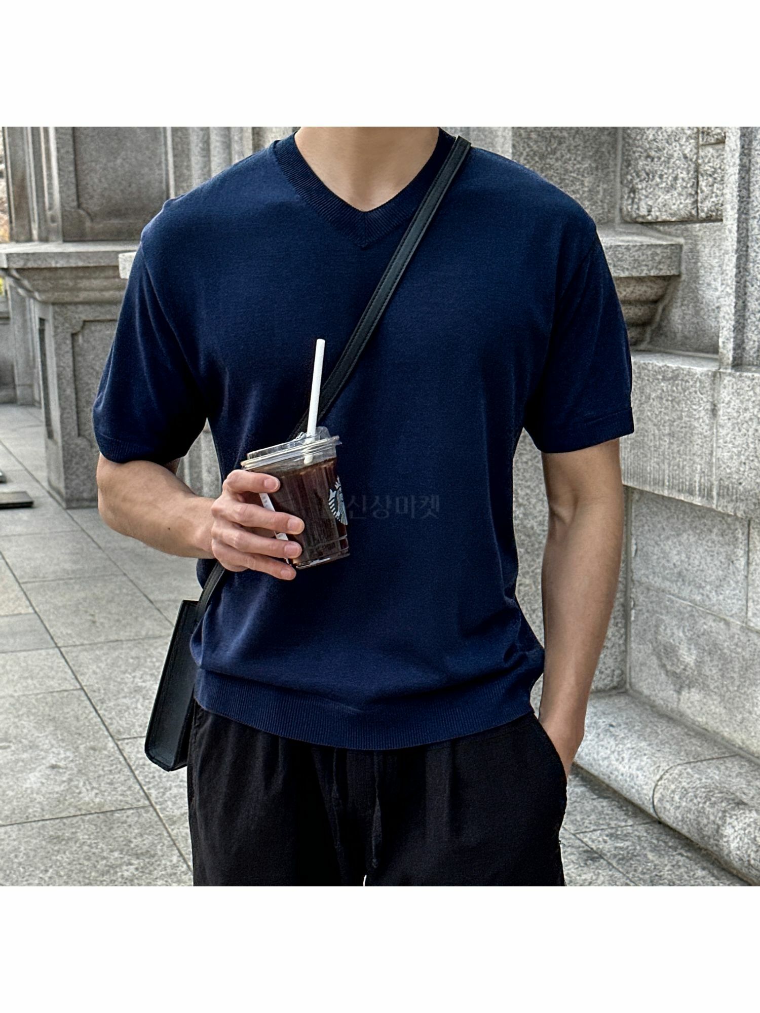 糖果圓領短袖針織衫上衣