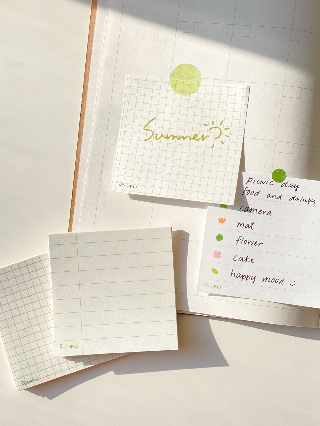 The NOOKPAD Line, Grid, Dotted Line Memopad in Square