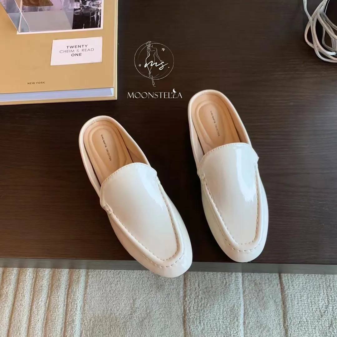 韓版軟漆皮穆勒鞋