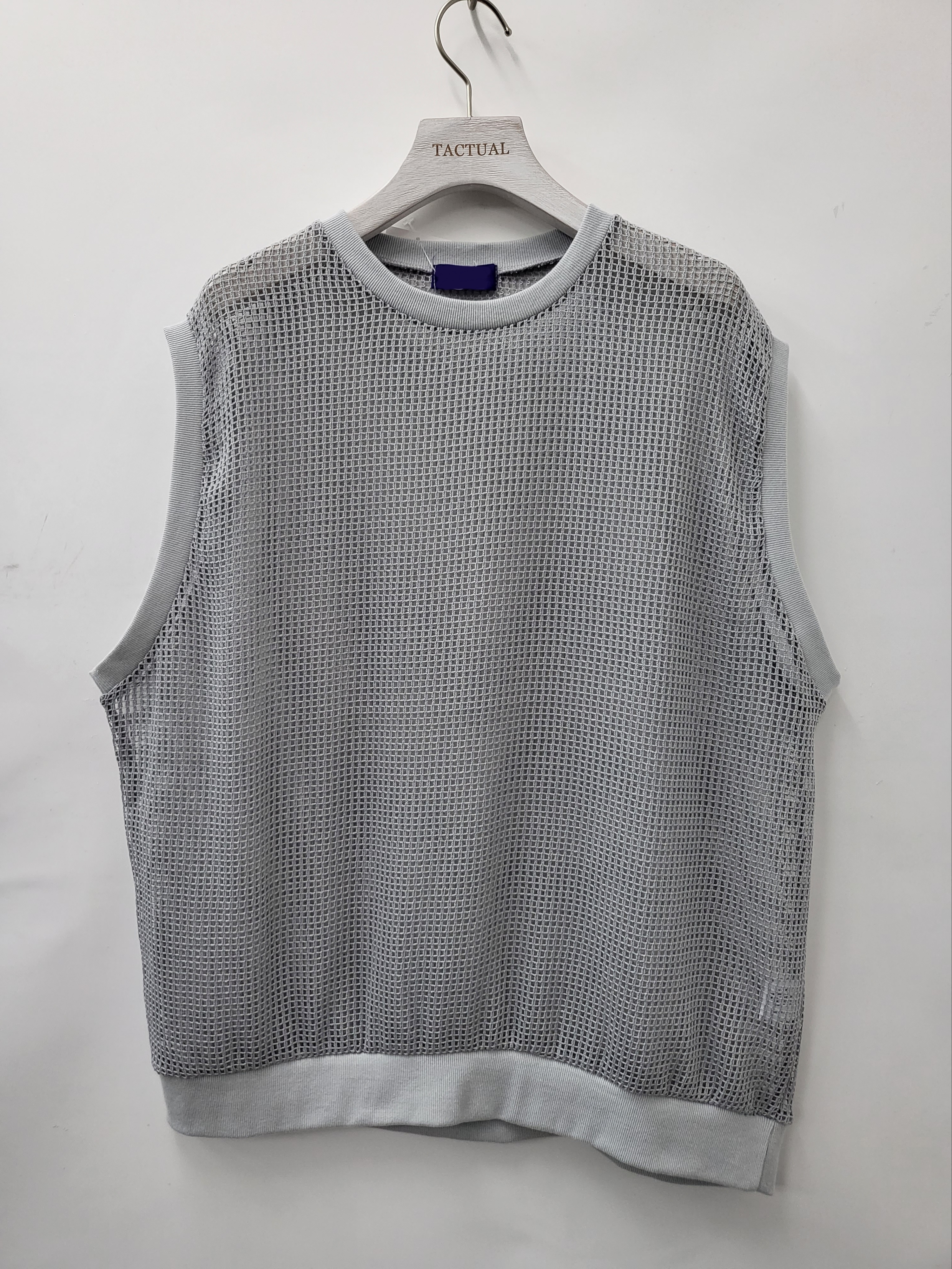 圓領網紋背心 V864