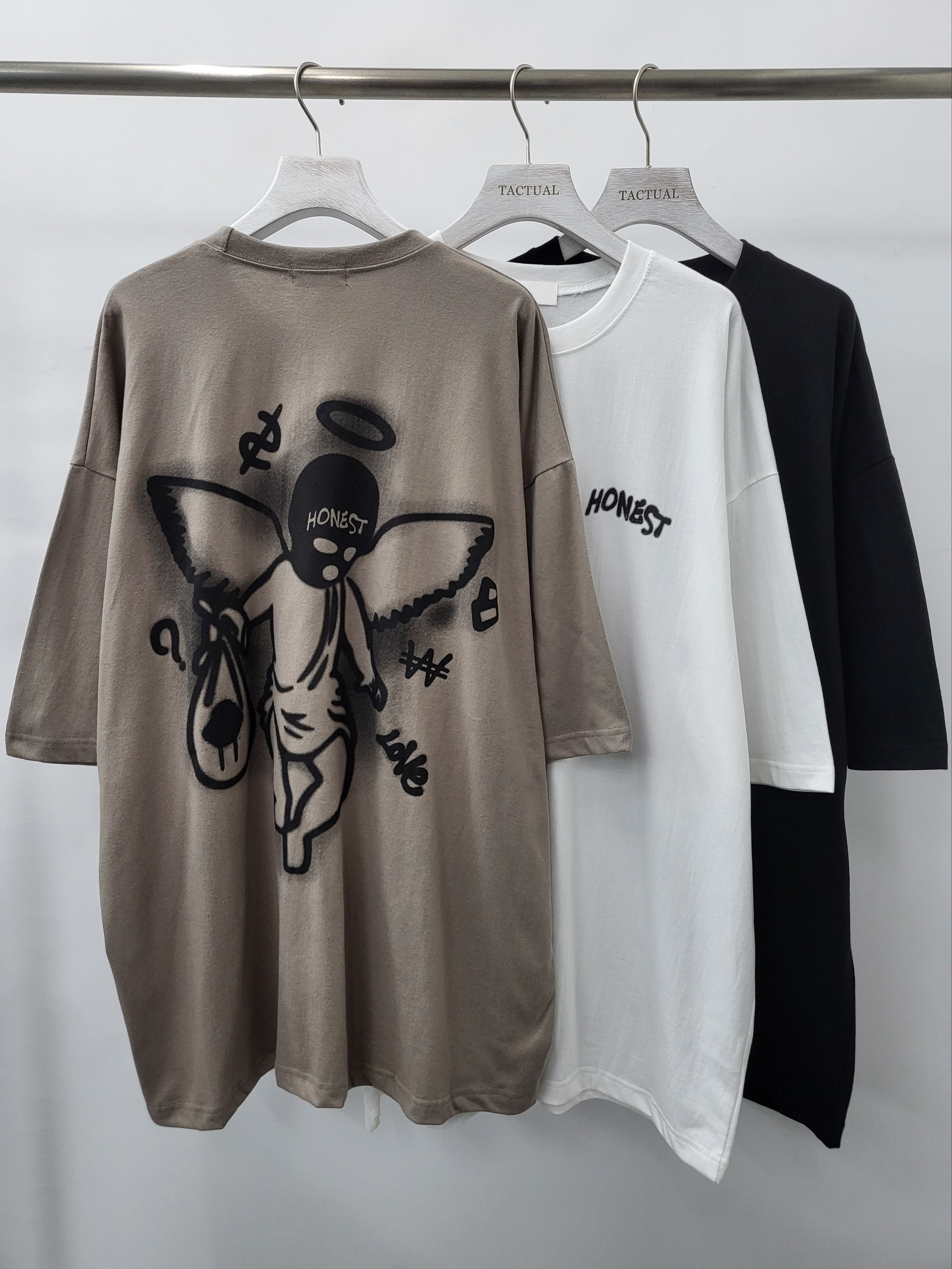 Oversize天使圖案短袖Tee T4871