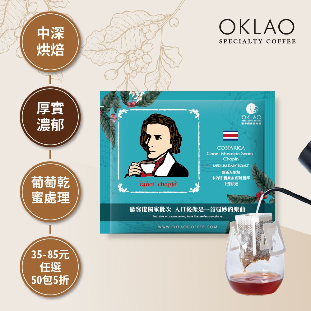 哥斯大黎加 卡內特 音樂家系列 蕭邦 中深烘焙 (掛耳包)