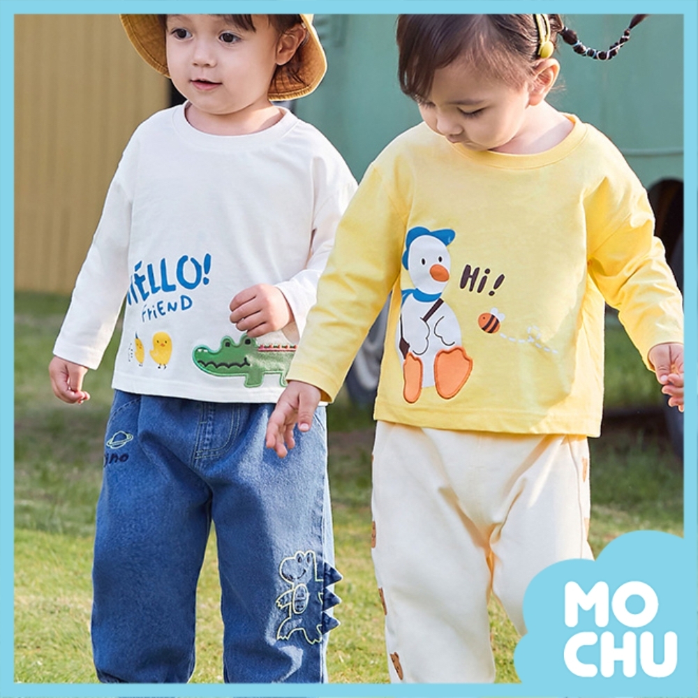 鴨鴨愛旅遊圓領長袖上衣