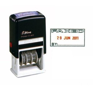 Shiny "FAXED BY" 雙色日期印連印台 S-403